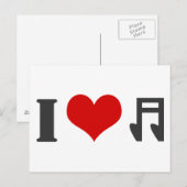I Luv Music Postkarte (Vorne/Hinten)
