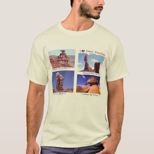 I Luv Rot-Felsen T-Shirt (Vorderseite)