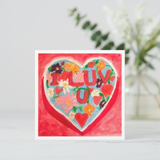 I Luv U Karte (Stehend Vorderseite)