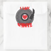 I Luv Vinyl Runder Aufkleber (Tasche)