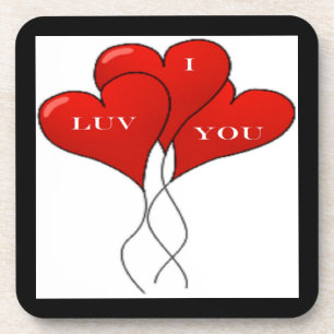 "I LUV YOU" BALLOONS GETRÄNKEUNTERSETZER