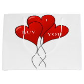 "I LUV YOU" BALLOONS GROßE GESCHENKTÜTE (Vorderseite)