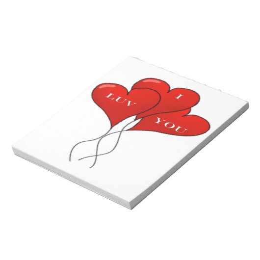 "I LUV YOU" BALLOONS NOTIZBLOCK (Rotiert)