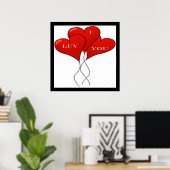 "I LUV YOU" BALLOONS POSTER (Heimbüro)