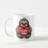 I LUV YOU, Funny Valentine's Day Niedlich Sloth Kaffeetasse (Links)