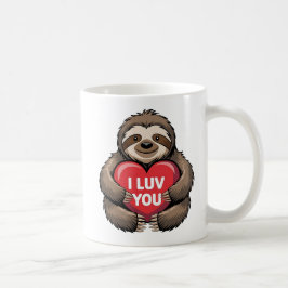 I LUV YOU, Funny Valentine's Day Niedlich Sloth Kaffeetasse