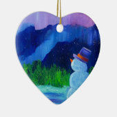 I LUV YOU generisch _Snowman Dreams Keramik Ornament (Rechts)