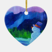 I LUV YOU generisch _Snowman Dreams Keramik Ornament (Vorne)