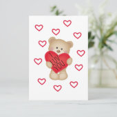 I LUV YOU Teddy Bear Valentine Card Dankeskarte (Stehend Vorderseite)