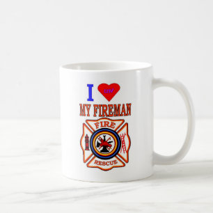 I LUY MEIN FEUERWEHRMANN KAFFEETASSE