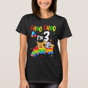 I m 3 Birthday Boys Train 3rd Safari Zoo Animal B T-Shirt