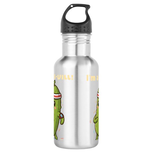 I’m a Fit-Dill! Funny Fitness Pickle Pun Design |  Edelstahlflasche (Vorderseite)