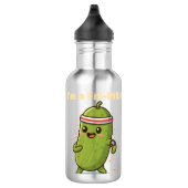 I’m a Fit-Dill! Funny Fitness Pickle Pun Design |  Edelstahlflasche (Rechts)