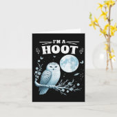 I’m A Hoot Snowy Owl Full Moon Night Sky Soky Magi Karte (Gelbe Blume)