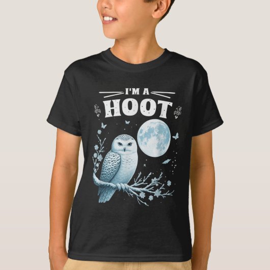 I’m A Hoot Snowy Owl Full Moon Night Sky Soky Magi T-Shirt (Vorderseite)