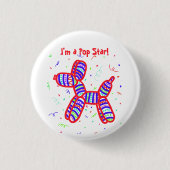 "I m a Pop Star" Ballon Dog Party Button (Vorderseite)