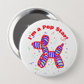 "I m a Pop Star" Ballon Dog Party Button (Vorne & Hinten)