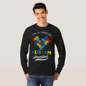 I m A Proud Autism Stepdad Autism Awareness Heart T-Shirt (Vorne ganz)