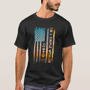 I M a Simple Women Archery American Flag Dog Cat P T-Shirt