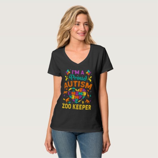 I M A Stolz Autismus Zoo Keeper Liebe Herz Autismu T-Shirt (Vorderseite Vollansicht)