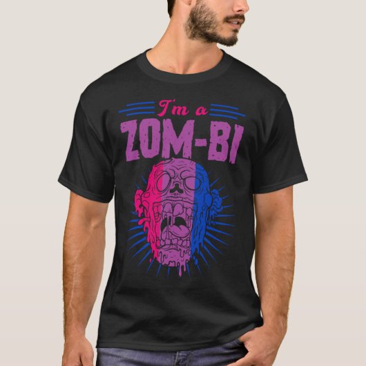 I m A Zom Bi Bisexual Zombie Pride Scary Halloween T-Shirt (Vorderseite)