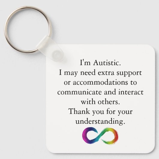 "I m Autistic" Awareness Schlüsselanhänger (Vorderseite)