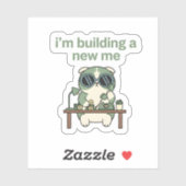 I’m Building a New Me Sticker Cute Cat Motivation (Blatt)