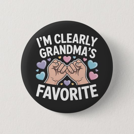 I’m Clearly Grandma’s Favorite funny grandkid Button (Vorderseite)
