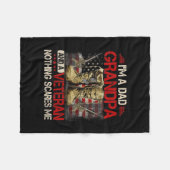 I’m Dad Grandpa And A Veteran American Flag Fleecedecke (Vorderseite (Horizontal))