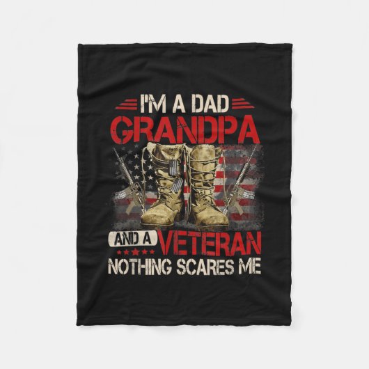 I’m Dad Grandpa And A Veteran American Flag Fleecedecke (Vorderseite)
