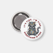 I’m Fine Everything Is Fine Funny Christmas Cat Magnet (Vorderseite/Rückseite)