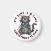 I’m Fine Everything Is Fine Funny Christmas Cat Magnet (Vorne)