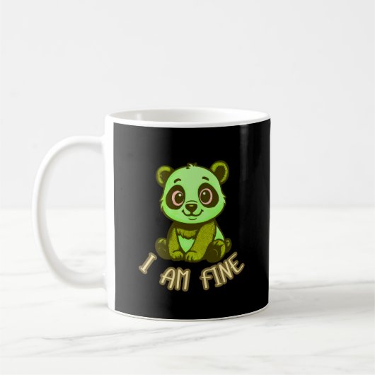 I’m Fine Panda Cartoon Funny Everyday Mood Coffee Kaffeetasse (Links)