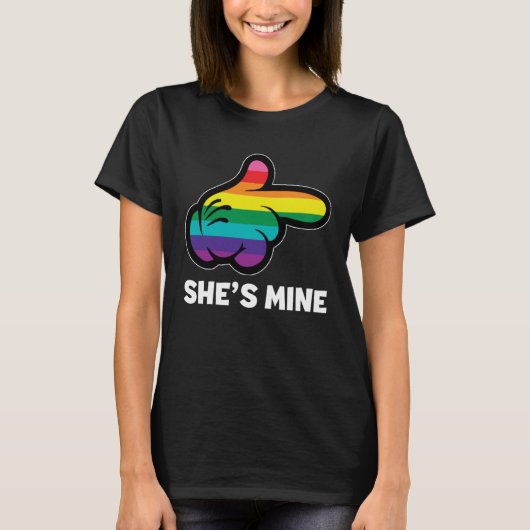 I m Hers Rainbow Lesbian Couple LGBT Pride Matchin T-Shirt (Vorderseite)