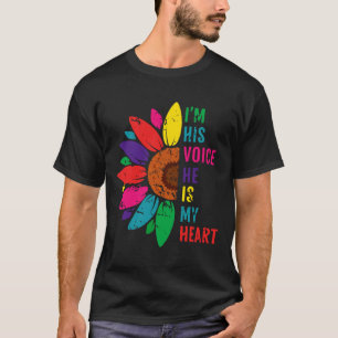 I M His Voice He Is My Heart Autism Awareness Mom T-Shirt