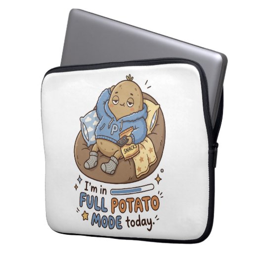 I’m in full potato mode today| Couch Potato Potato Laptopschutzhülle (Vorderseite Links)
