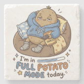 I’m in full potato mode today| Couch Potato Potato Steinuntersetzer (Vorderseite)