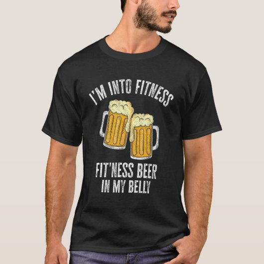 I m Into Fitness  Beer Gym Workout  Drinking Dad T-Shirt (Vorderseite)