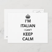 I ` m Italiener und ich kann Ruhe nicht behalten Postkarte (Vorne/Hinten)