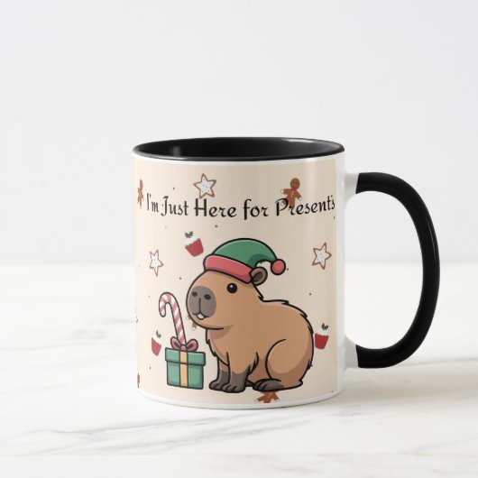 I’m Just Here for the Presents | Cute Capybara Chr Tasse (Rechts)