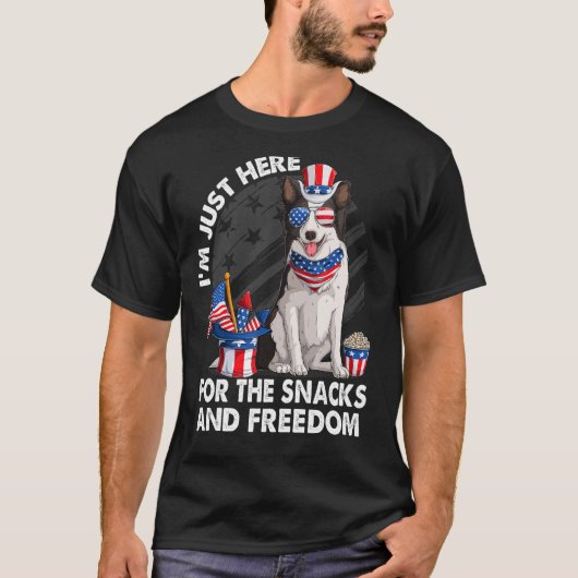 I m just here for the snack & freedom border colli T-Shirt (Vorderseite)
