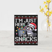 I’m Just Here For The Snacks Raccoon Christmas Ugl Karte (Gelbe Blume)