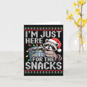I’m Just Here For The Snacks Raccoon Christmas Ugl Karte (Gelbe Blume)