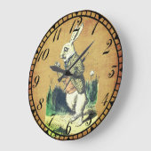 I’m Late White Rabbit Alice in Wonderland Große Wanduhr (Winkel)