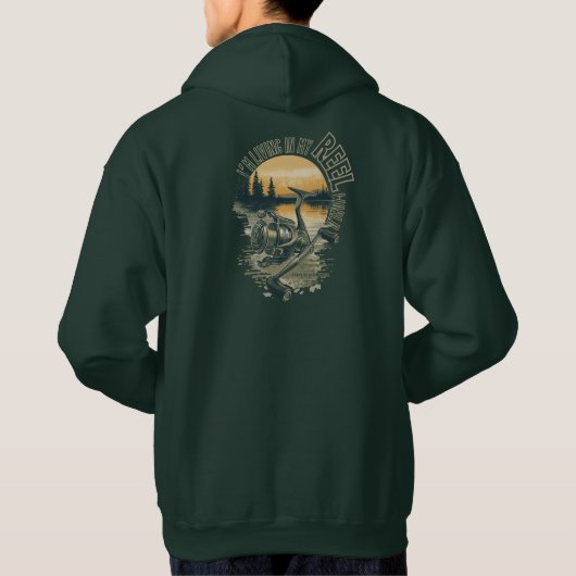 I’m Living in My | Funny Fisherman Gift | Outdoor Hoodie (Rückseite)