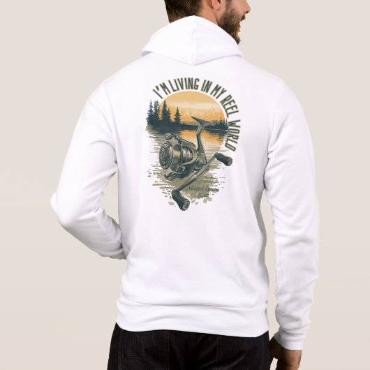 I’m Living in My Reel World | Fishing lake Hoodie (Rückseite)