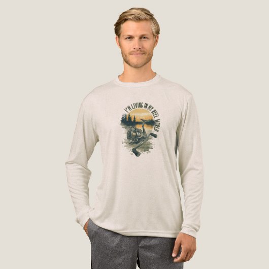 I’m Living in My Reel World | Fishing lake Tri-Blend Shirt (Volle Vorderseite)