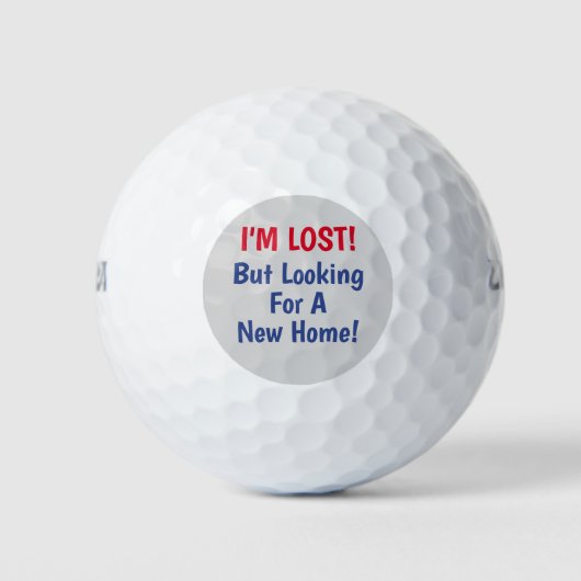 "I m Lost" Funny, DIY Messages, Red & Blue, Vs 2 Golfball (Vorderseite)