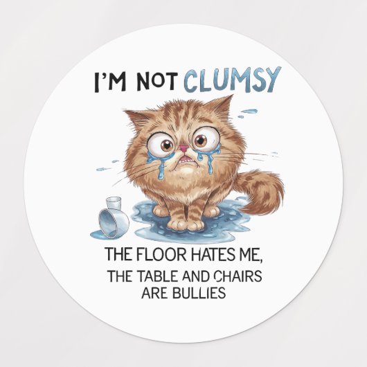 I’m Not Clumsy, The Floor Hates Me, Etiketten (Design 1)
