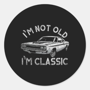 I&# m not Old I&# m Clic Funny Mens Christmas Gi Runder Aufkleber
